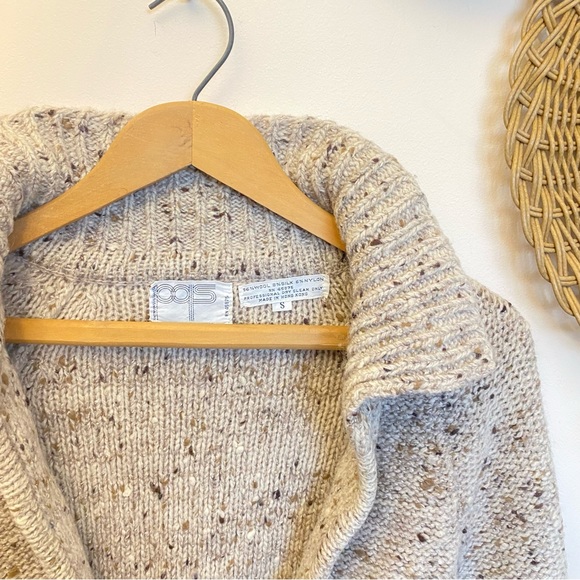 Vintage PQs Peter G’s General Store Chunky Knit Oatmeal Sweater / Cardigan - Picture 3 of 9
